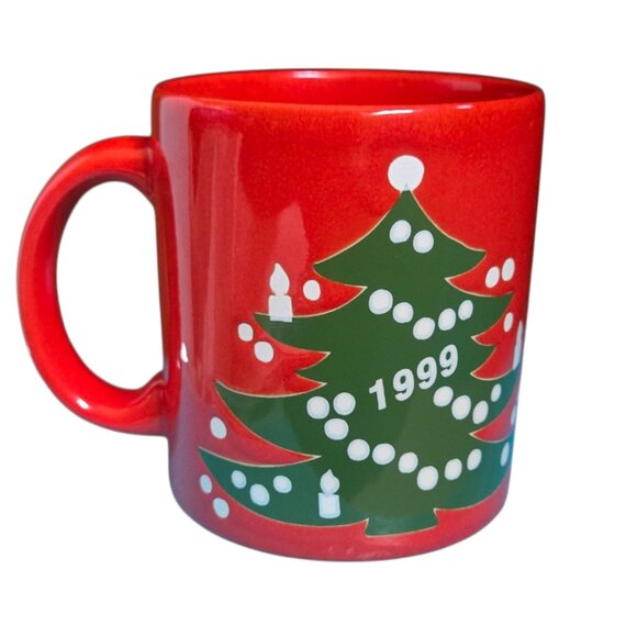 Waechtersbach Christmas Tree 1999 Mug Red Green Design Germany Vintage AS IS - Picture 5 of 16